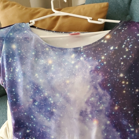 Galaxy crop top, size small. Will fit Med also. - Picture 6 of 7